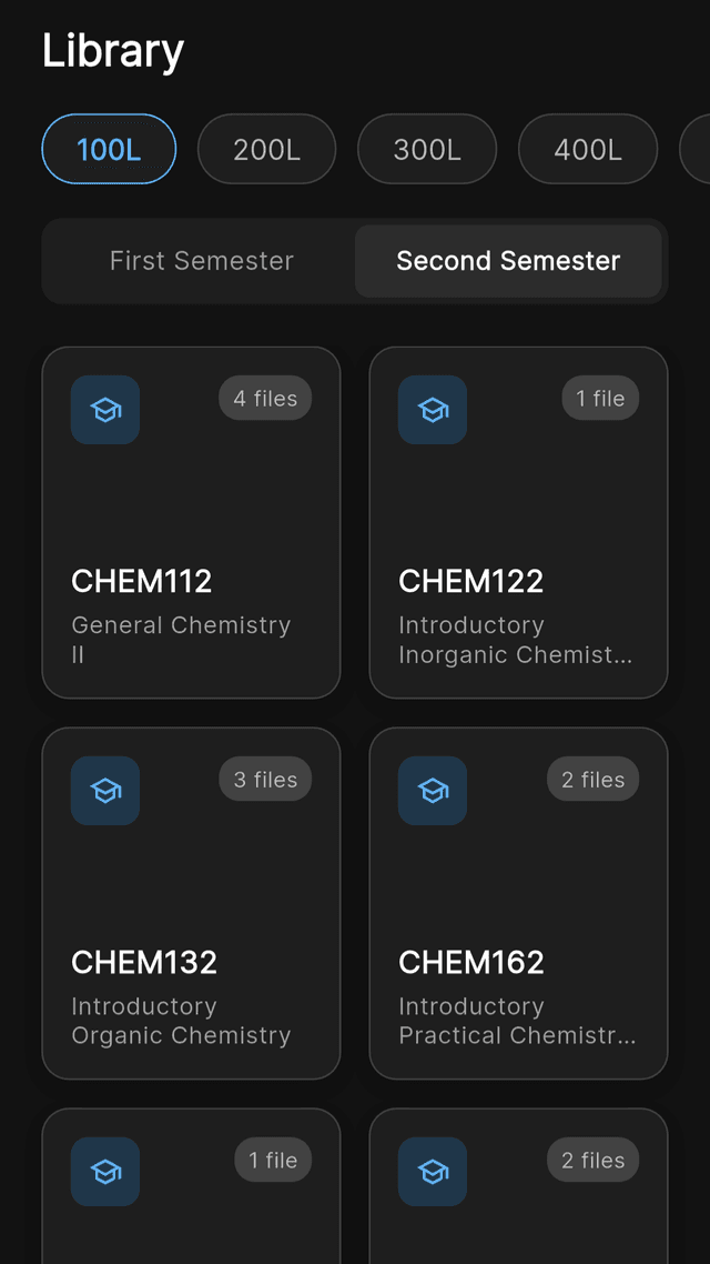 Ace-Acad Study Library screen